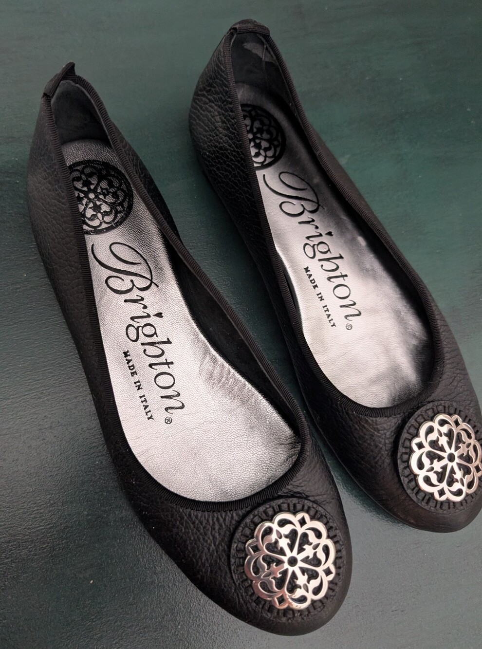Brighton Aleta Black Ballerina Leather Flats Size 6.5